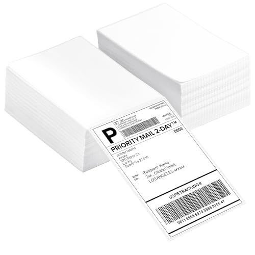 Fanfold 4" x 6" Direct Thermal Labels 1000 Thermal Printer Paper 2 Stacks Shipping Labels - style: 1000 Labels-White