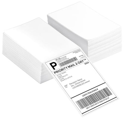Fanfold 4" x 6" Direct Thermal Labels 1000 Thermal Printer Paper 2 Stacks Shipping Labels - style: 1000 Labels-White