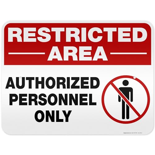 Restricted Area Authorized Personnel Only Sign, 18x24 Inches, 3M EGP - size: 18x24 Reflective Aluminum