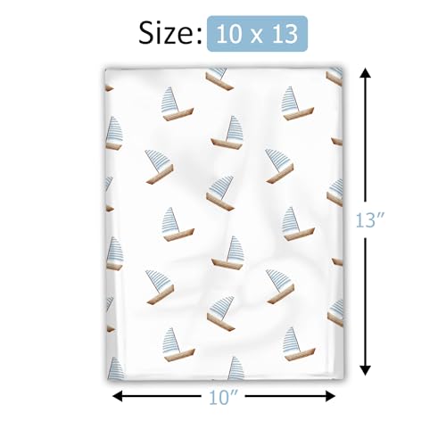 10x13 (100) Sailboats Summer Nautical Designer Poly Mailers Waterproof Self Sealing Tear Resistant Polymailers Shipping Envelopes Premium Printed Bags For Small Businesses - color: Sailboats, size: 10x13 inches