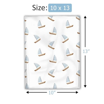 10x13 (100) Sailboats Summer Nautical Designer Poly Mailers Waterproof Self Sealing Tear Resistant Polymailers Shipping Envelopes Premium Printed Bags For Small Businesses - color: Sailboats, size: 10x13 inches