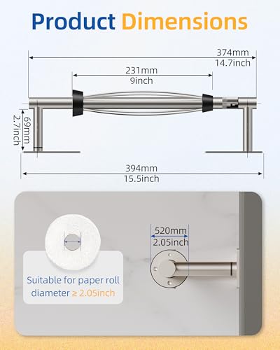 RUACQ Paper Towel Holder Under Cabinet, One Hand Tearing, Silver - color: Sliver, size: One Hand Tear - Oval