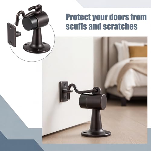 Yaocom 2 Pack Floor Mounted Door Stops, 3.5 Inch, Oil Rubbed Bronze - color: Oil Rubbed Bronze