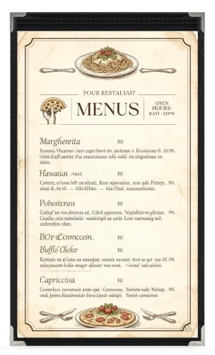 10Pcs Black PVC Clear Menu Cover 8.5x14, 1 Page 2 View - color: black with silver corners, size: 1 Page - 8.5" * 14"
