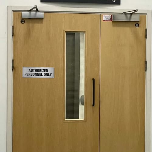 EVQ Authorized Personnel Only Sign Aluminum Metal Silver 9 x 3 Inch 4 Pack - color: Authorized Personnel ff Only