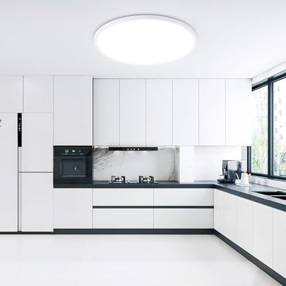 MOONSEA 20 Inch LED Dimmable Flush Mount Ceiling Light Fixture 40W Round - color: White, size: 20 Inch