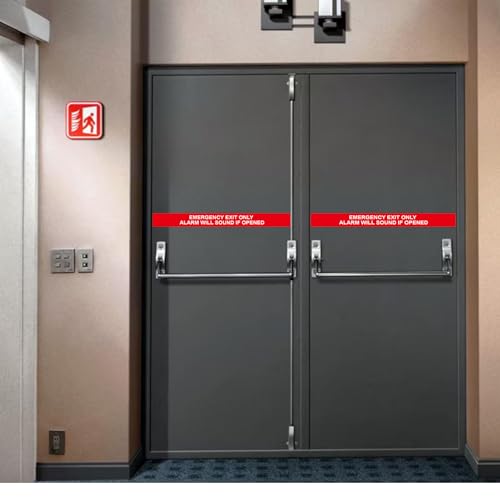 6 Pack Emergency Exit Only Alarm Will Sound Sticker