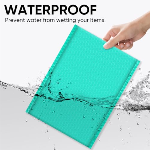 CHMI Teal Bubble Mailers 8.5 x 12 Inch 100 Pack, Usable Size 8.25X12 Inch Poly Mailers,Mailing Envelopes,Shipping Mailer，Opaque Self Seal Adhesive Waterproof Bags for Packaging and Shipping.