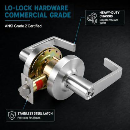 LO-Lock Classroom Function Commercial Lever Door Lock, ADA, Non-Handed - style: Classroom