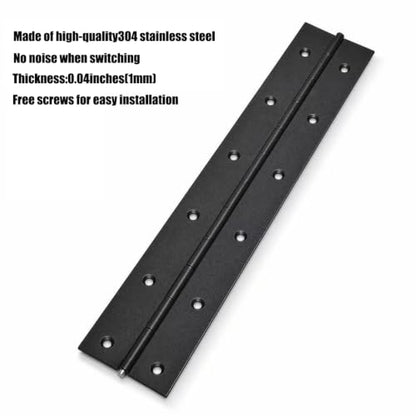 6-Inch 3-Pack Black Heavy Duty Stainless Steel Piano Hinge, Long Hinge， - size: 6inch(black)3Pcs
