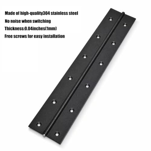 6-Inch 6-Pack Black Heavy Duty Stainless Steel Piano Hinge, Long Hinge， - size: 6inch(black)6Pcs