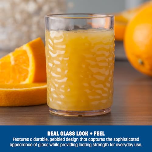 Carlisle FoodService Products Pebble Optic Pebble Tumbler Plastic Tumbler for Restaurants, Catering, Kitchens, Plastic, 5 Ounces, Clear, (Pack of 24)