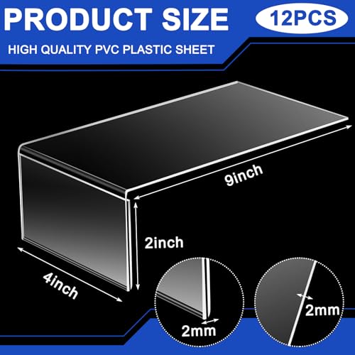 Feifeiya 12 Pcs Acrylic Shelf Talkers 4" x 2", Side Load Label Holders - size: 4" x 2"