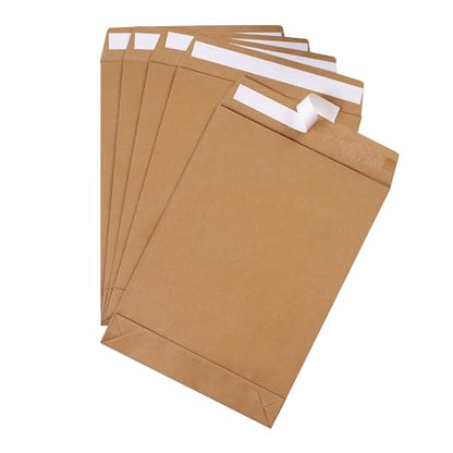 9.4" x 13.2" Expandable Envelopes Large Kraft Envelopes - color: Kraft, size: 10