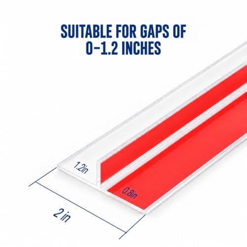 T-Shaped Door Seal Weather Stripping- 20 Ft x 2in Clear - color: Clear, size: 2 in x 20 ft