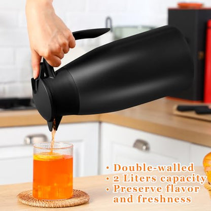 Norme 2 Pcs Thermal Coffee Carafe Creamer, Black, White, 68 oz - color: Black/White, size: 68 oz