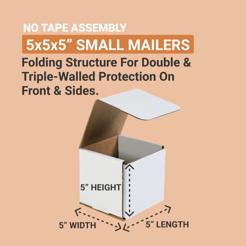 BOX USA Shipping Boxes Small 5"L x 5"W x 5"H 50-Pack - Corrugated Cardboard Box for Moving, Mailing, Packing, Packaging and Storage - size: 5x5x5