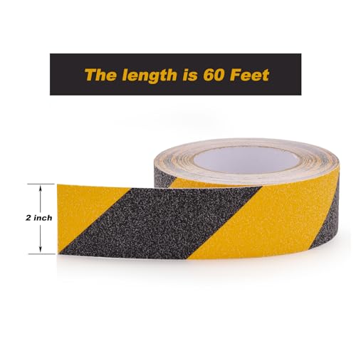 Anti Slip Tape 2" x 60Ft Heavy Duty Grit Safety Grip for Stairs
