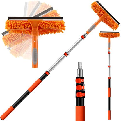 20ft High Reach Window Squeegee with 12ft Heavy-Duty Extension Pole