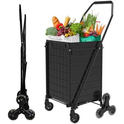 JIALIJIU Folding Stair Climber Cart with Waterproof Bag