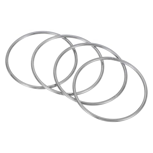 PATIKIL 2.8" Metal O Ring, 4 Pcs Heavy Duty 304 Stainless Steel O Rings Welded Round Rings for DIY Crafts Hardware Belt Dog Leash Macrame, 3x70mm - size: 3x70mm