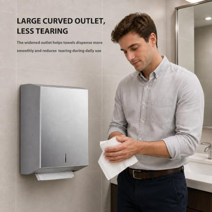 Stainless Steel Paper Towel Dispenser Wall Mount for Commercial Bathrooms - color: 3811-silver