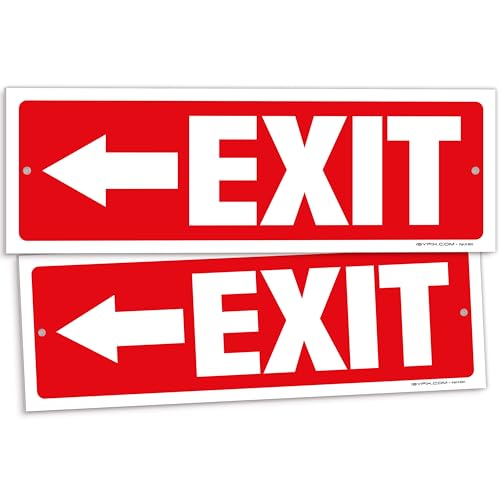 iSYFIX Exit Signs, 2 Pack, 12x4 Inch, Directional Left Arrow - color: Plastic Left, size: 2 Pk 12x4