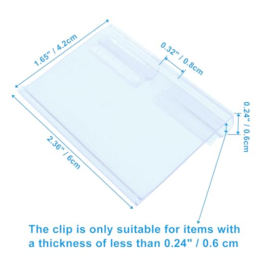 30Pcs Basket Labels Clip On Clear Plastic Wire Shelf Holder