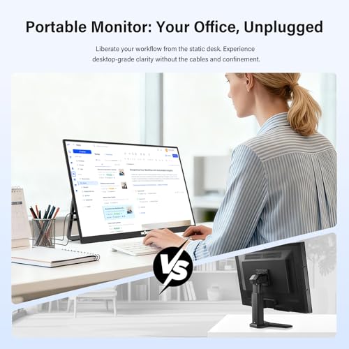 InnoView Large Portable Monitor 23.8inch FHD 1080P 100Hz USB-C,HDMI,DP Computer Display 100% sRGB 1500:1 Contrast Ratio IPS W/180°Adjustable DC Eyes Care Stand for Laptop PC MAC Phone PS4 Xbox Switch - color: black