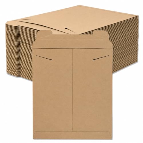 Box USA Rigid Mailers 17" x 21" (50-Pack) - Kraft Mailer Envelopes for Large Artwork, Posters, Blueprints - Stay Flat - size: 17" x 21" (50-Pack)