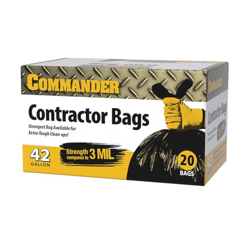 Commander 42 Gallon 3 MIL (eq) Trash Bags with Flap Ties 32" x 46" 20 Count - style: 42 Gal, 2 Mil, 20 Count