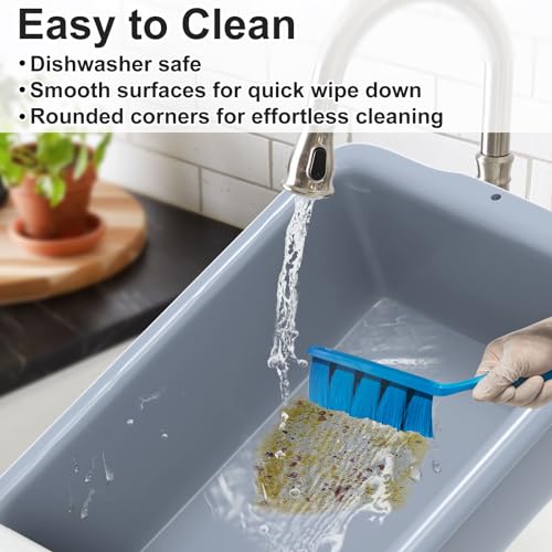 DUNCHATY 5 Pack Commercial Plastic Bus Tubs 5.5 Gallon (20L) - Heavy Duty Wash Basin & Dish Box Tote for Restaurant Kitchen Organization - 21" L x 15" W x 6" H Gray Utility Box - size: L (21"L x 15"W x 6"H)