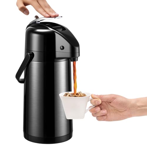 PARACITY Coffee Dispenser with Pump, Coffee Carafe, 84.5 fl oz/2.5 L, Black - color: Black