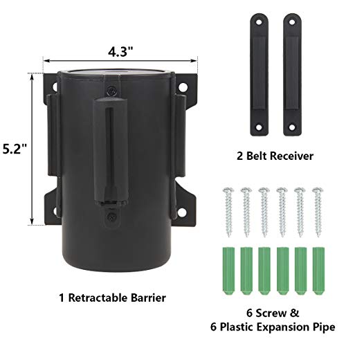 A-KARCK Wall Mount Retractable Belt 16 Foot, Crowd Control Wall Barrier with Steel Case Black and Yellow Belt with Caution: DO NOT Enter - size: DO NOT Enter