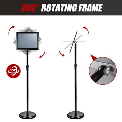 6Pack Sign Holder Stand-8.5x11 inch，Adjustable Sign Stands For Display，Heavy Duty Floor Standing Sign Holder Stand Aluminum for Retail Store，Museum，Volunteer Cctivities（Black） - size: 8.5*11inches（6Pack）