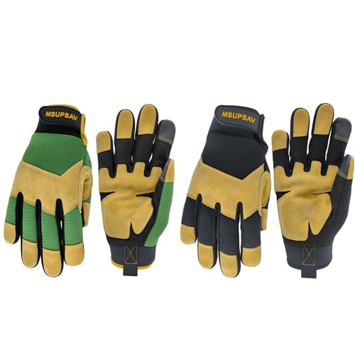 2 Pairs Work Gloves,Mechanic Glove,Performance Fit,Grip,Safety Gift,Large - color: Multicolor, size: Large