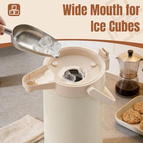 Coffee Dispenser with Pump, 84.5 oz Airpot Carafe, White, 1 Count - color: White