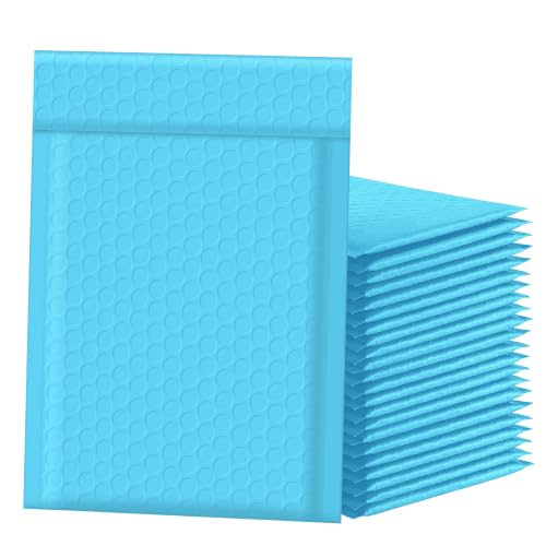 Famagic Bubble Mailers 6x10 Inch 50pc Light Blue Shipping Bags, Chic Packaging Bags For Small Business, Colored Padded Mailing Envelopes, Opaque Matte Self Seal Bubble Poly Mailers Bulk #0 - color: Light Blue, size: 6x10 50pcs