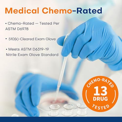 Supmedic Medical Soft Max Nitrile Exam Gloves Powder-Free Disposable 100 Ct - color: Blue (Large)