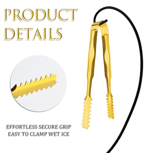 6 Pcs Ice Tongs Stainless Steel 6 Inch with Serrated Teeth Durable Serving Metal Tongs for Kitchen, BBQ, Buffet & Party Secure Grip Mini Tongs for Ice Cubes, Sugar, Salad，Appetizers - color: lustrous