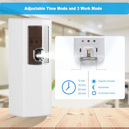 Automatic Air Freshener Dispenser Wall Mount/Free Standing Commercial ABS Auto Air Freshener Dispenser Programmable Aerosol Spray Perfume Dispenser for Home Room Office Bathroom - color: F291