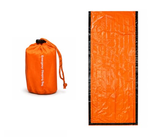 NovaMedic Emergency Sleeping Bag – 84"x36" Thermal Mylar Survival Bivy Sack – Waterproof, Lightweight & Compact Emergency Blanket for Camping, Hiking, Outdoor Survival & Travel - size: Pack of 1