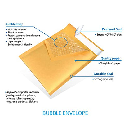 250#00 5x10 Kraft Paper Bubble Padded Envelopes Mailers Case 5"x10"