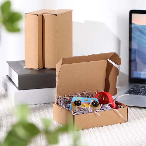 Qilery 100 Pcs 5.91 x 3.94 x 1.57'' Shipping Boxes Corrugated - size: 5.91 x 3.94 x 1.57 inches