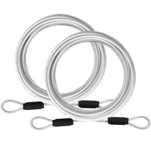 1/8" Stainless Steel Security Cable Luggage Lock, Double Loop, 2Pack - color: Gray, size: 4ft (2Pack)