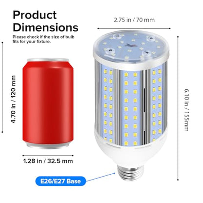HJFF 500W Equivalent Led Bulb 8750Lumen 60W 6000K Cool Daylight White E26/E27 Medium Base Led Corn Bulb for Outdoor Indoor Garage Warehouse Backyard - style: 60W 5000K
