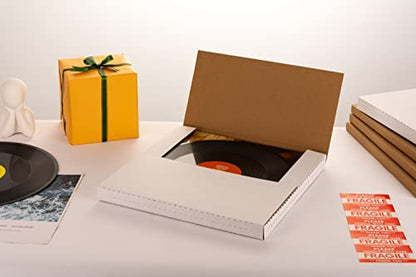12" LP Album Mailers, 12.8x12.8x1 inch Vinyl Record Shipping Box - size: 20 Pack
