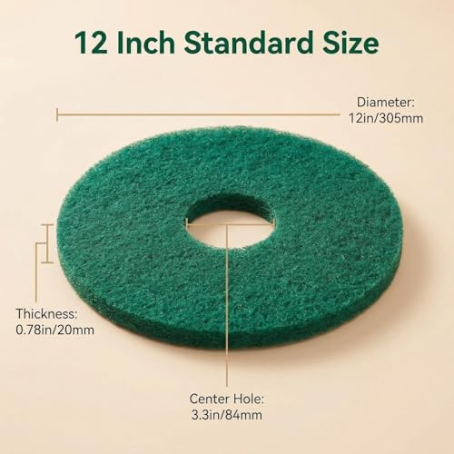 2 Pack 12" Green The Orbiter Scrub Pad,Commercial Cleaning Orbiter Pads