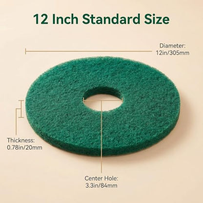 2 Pack 12" Green The Orbiter Scrub Pad,Commercial Cleaning Orbiter Pads