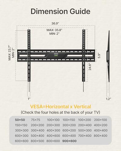 monTEK Heavy Duty Fixed TV Wall Mount for 50-100 Inch TVs up to 200 lbs - size: 50-100'' F